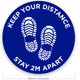 Lemark Social Distancing Floor Stickers 400mmDia. 'Keep Your Distance''