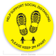 Lemark Social Distancing Floor Stickers 400mm Dia. [Yellow/Black]