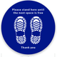 Lemark Social Distancing Floor Stickers 400mm Dia. [Blue/White]