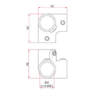 Doughty Key Clamp/Tube Clamp: 3-Way 90 Degree Elbow. Supplied by MTN Shop EU