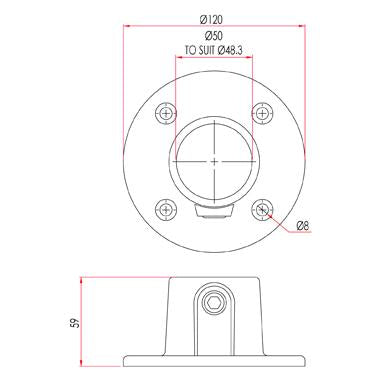 Key Clamp: Doughty Base Flange. Supplied by MTN Shop EU - imagen 3