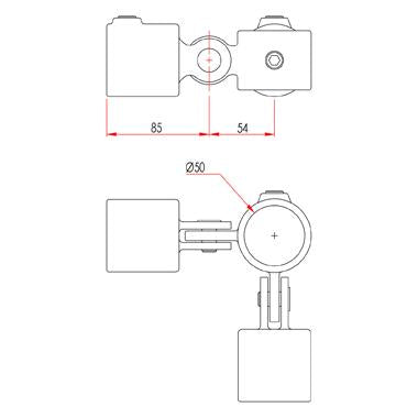 Key Clamp: Doughty 90 degree Corner Swivel Combination. Supplied by MTN Shop EU - imagen 2
