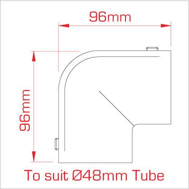 Doughty 90-Degree Elbow – A 90-degree elbow joint between two tubes. Magnesium alloy fitting. Fits 48mm diameter tube. High corrosion resistance. Up to 70% lighter than iron fittings but with comparable strength. 100% salvageable & reusable. Ideal for creating frames, desks, handrails, and more. – Now available at MTN Shop UK. - imagen 5