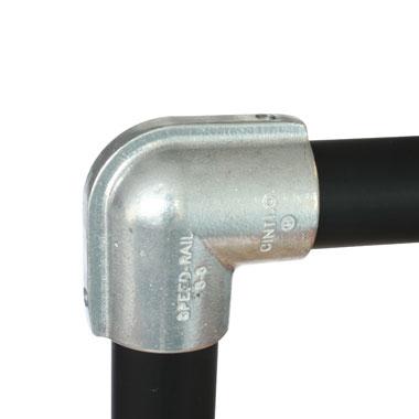 Doughty 90-Degree Elbow – A 90-degree elbow joint between two tubes. Magnesium alloy fitting. Fits 48mm diameter tube. High corrosion resistance. Up to 70% lighter than iron fittings but with comparable strength. 100% salvageable & reusable. Ideal for creating frames, desks, handrails, and more. – Now available at MTN Shop UK. - imagen 2