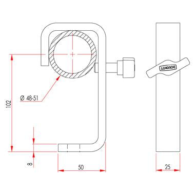 Doughty 50mm Hook Clamp (Steel) - Medium Duty – second image