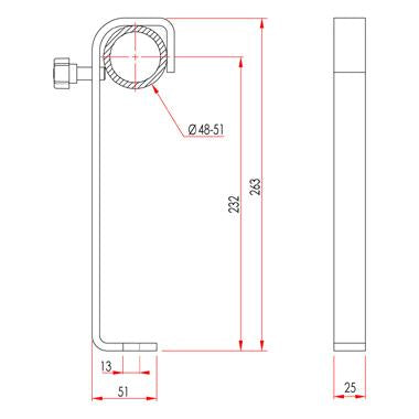 Hook Clamp (Extra Long) Dimensions - imagen 3