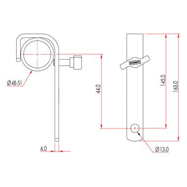 Doughty 50mm Hook Clamp (Steel) - Straight End – second image