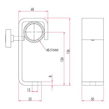 Doughty 50mm Heavy Duty Hook Clamp (Steel) – second image