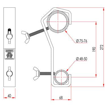 Doughty Hook Clamp(Doubled Ended)- For 2 Diff. Sizes Tubes- MTN Shop EU