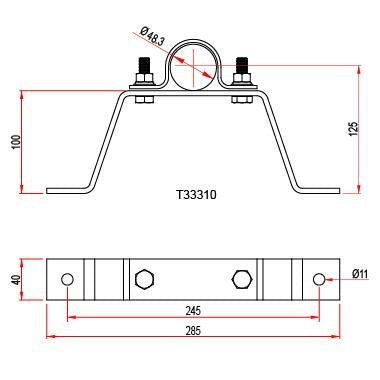 Doughty Pipe to Wall Brackets(Steel) fit ⌀48mm Bar and are offered by MTN Shop EU - imagen 3