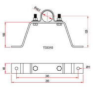 Doughty Pipe to Wall Brackets(Steel) fit ⌀48mm Bar and are offered by MTN Shop EU - imagen 3