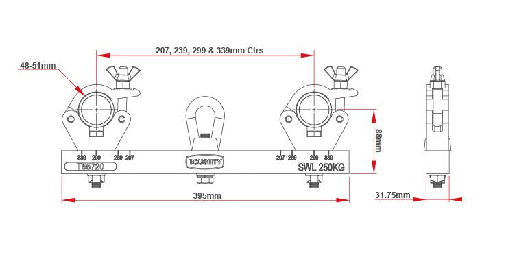 Doughty Solid Hanging Truss Adapter (Aluminum). Supplied by MTN Shop EU - imagen 4
