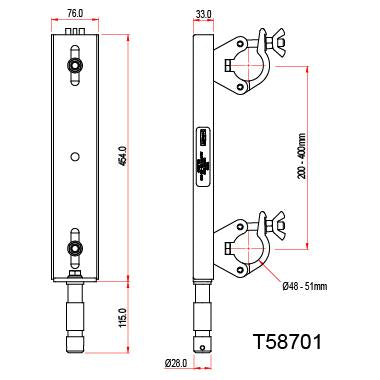 Fixed Ladder Truss Adaptor - ⌀28mm Spigot - Doughty  - imagen 4