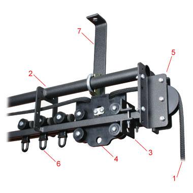 Doughty Stage Curtain Track (Six Track) Kit - Line Operated System. 4m-15m Length. Supplied by MTN Shop EU