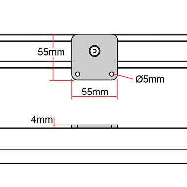 Doughty Rail Corner Ceiling Bracket 55mm x 55mm(Steel)- MTN Shop EU