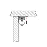 Doughty Rail Corner Ceiling Bracket 55mm x 55mm(Steel)- MTN Shop EU