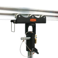 Doughty Studio Rail - 6 Wheel Carriage with a 28mm Receiver – This 6 wheel carriage fitted w/a friction brake & 3-point ⌀28mm receiver. Used to suspend luminaires fitted with a ⌀28mm Spigot. Safe & Efficient. – Now available at MTN Shop UK.