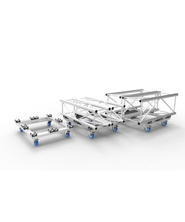 Strong Boy Combi Dolly with 4x Braked Castors empty and with scaffolding stacked on top - imagen 2