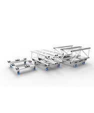 Strong Boy Combi Dolly with 4x Braked Castors empty and with scaffolding stacked on top - imagen 2